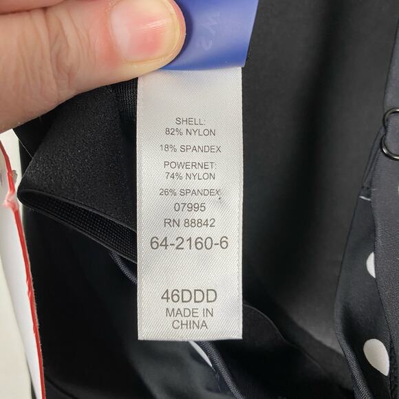 Swimsuits For All Black&White Dot Underwire Tankini Top Sz.46DDD NWT - Picture 15 of 16